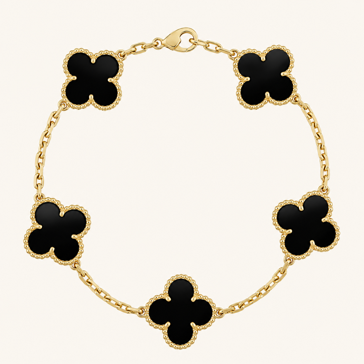 CLOVER | Black/Gold Bracelet