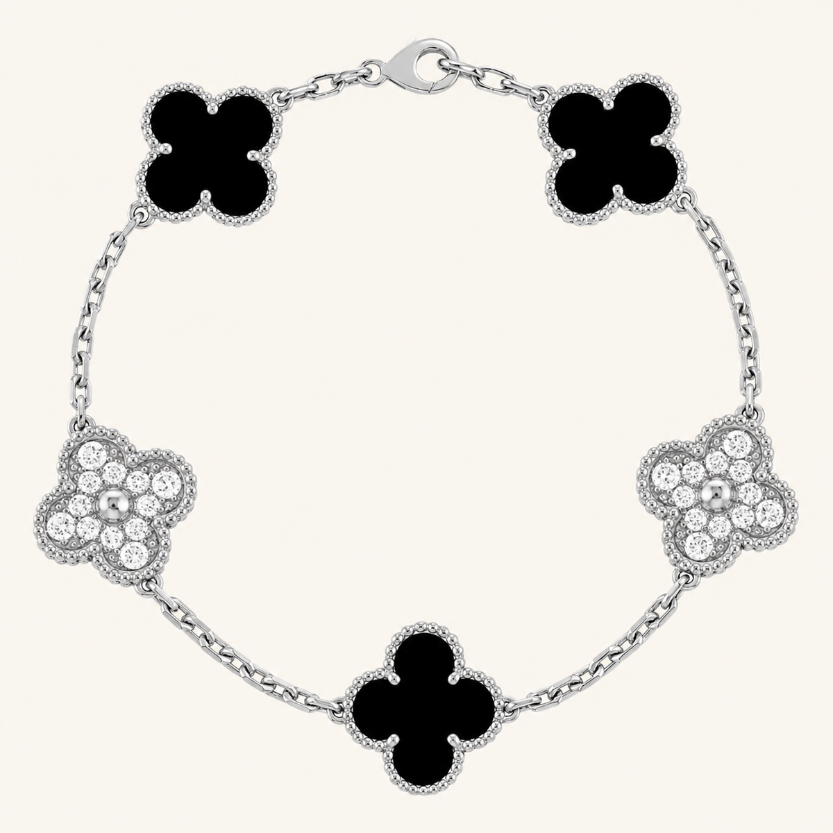 CLOVER | Black/Silver Bracelet Prestige