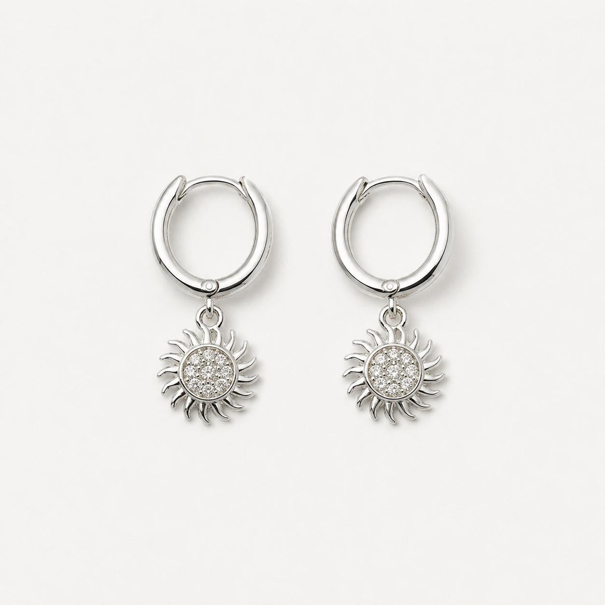 Radiant Sun Charm Hoops